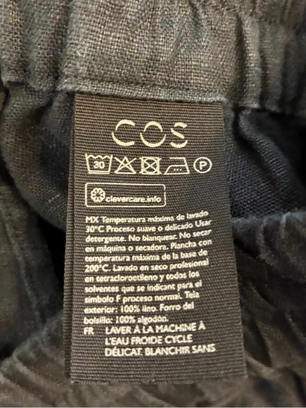 Nwot COS Linen Pants Women Size 2 Black Drawstring